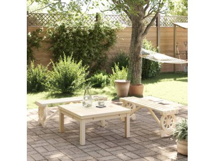 Zahradní lavice 2 ks masivní jedlové dřevo 3207135