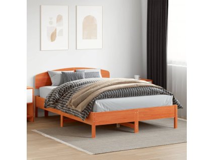 Postel bez matrace voskově hnědá 140 x 200 cm masivní borovice 3207212