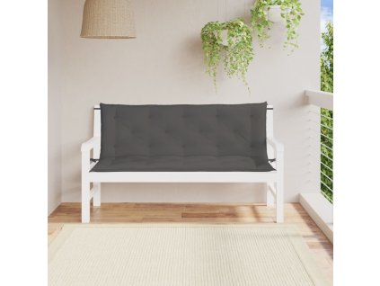 Podušky na zahradní lavici 2 ks antracitové 150x50x7 cm 361697