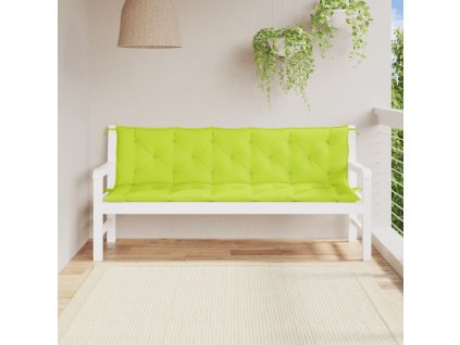 Podušky na zahradní lavici 2 ks jasně zelené 180x50x7 cm 361727