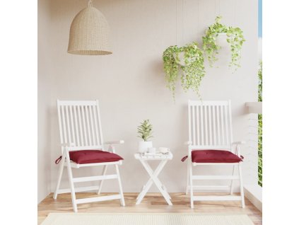 Podušky na židli 2 ks vínové 40 x 40 x 7 cm látka oxford 361477