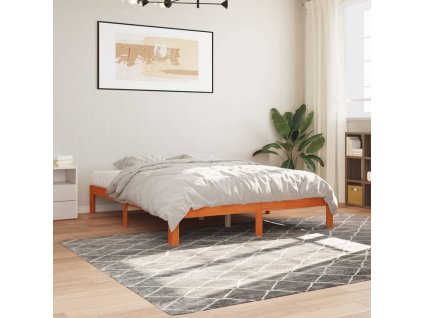 Postel bez matrace voskově hnědá 180 x 200 cm masivní borovice 844174