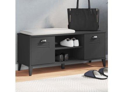 Lavice s botníkem VIKEN černá 106 x 35 x 45 cm kompozitní dřevo 374933