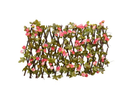 Treláž s umělým břečťanem roztahovací tmavě růžová 180 x 20 cm 366576