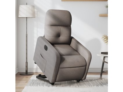 Elektrické zvedací polohovací křeslo taupe textil 3206820
