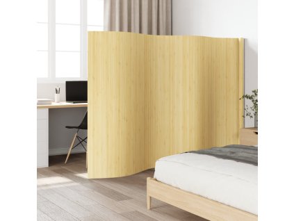 Paraván světle přírodní 165 x 400 cm bambus 377000