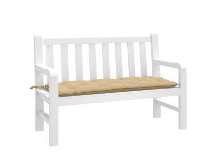 Poduška na zahradní lavici béžová melanž 120 x 50 x 7 cm textil 4002545