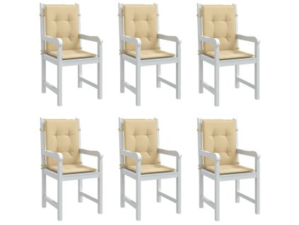 Podušky na židli nízké opěradlo 6 ks béžová melanž 100x50x4 cm 4002456