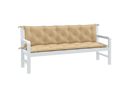 Podušky na zahradní lavici 2 ks béžová melanž 180x50x7cm textil 4002622