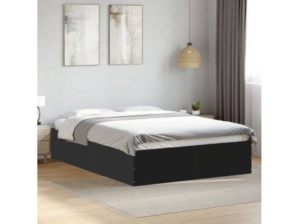 Rám postele černý 135 x 190 cm kompozitní dřevo 3281036