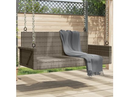 Houpací lavice šedá 119 x 56 x 48 cm polyratan 365627