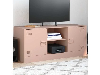 TV skříňka růžová 99 x 39 x 44 cm ocel 841686