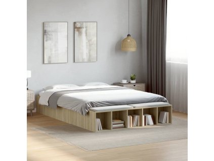 Rám postele dub sonoma 135 x 190 cm kompozitní dřevo 3280589