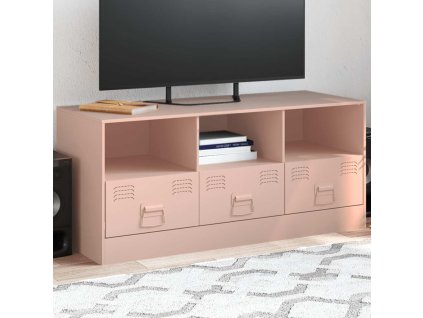 TV skříňka růžová 99 x 39 x 44 cm ocel 841734