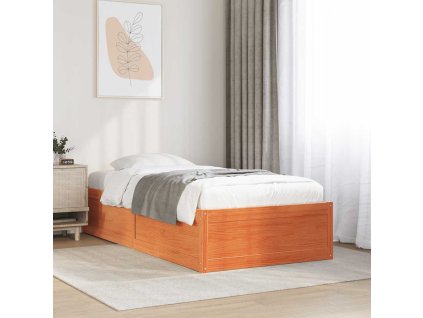 Postel bez matrace voskově hnědá 75 x 190 cm masivní borovice 846848
