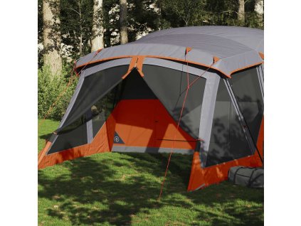 Kempingový stan s verandou pro 4 osoby oranžový nepromokavý 94538