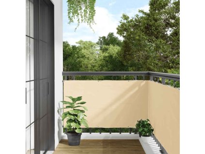 Balkonová zástěna krémová 600 x 120 cm PVC 4005503