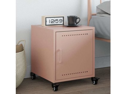 Noční stolek růžový 36 x 39 x 43,5 cm ocel 846616