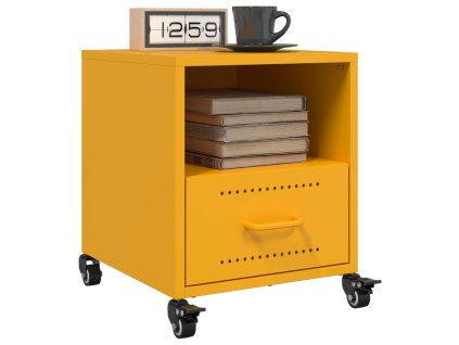 Noční stolky 2 ks hořčicově žluté 36 x 39 x 43,5 cm ocel 846711