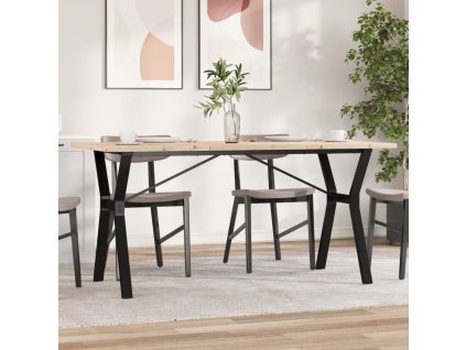 Jídelní stůl s Y rámem 140 x 80 x 75,5 cm borové dřevo a ocel 3282786