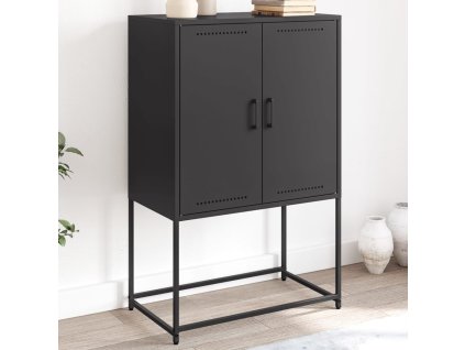 Skříň highboard černá 68,5 x 38,5 x 107 cm ocel 846506