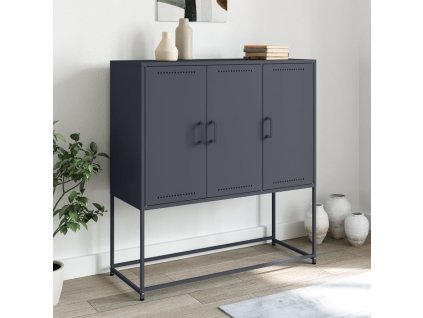 Skříň highboard antracitová 100,5 x 39 x 107 cm ocel 846538