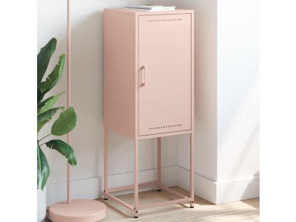 Skříň highboard růžová 36 x 39 x 107 cm ocel 846531