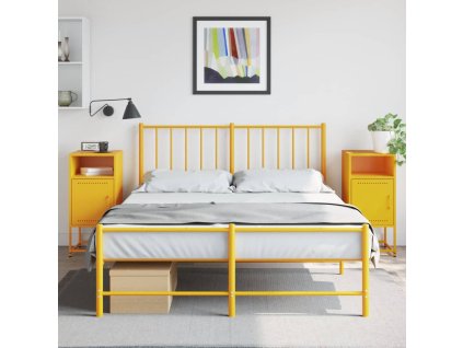 Noční stolky 2 ks hořčicově žluté 36 x 39 x 78 cm ocel 846573