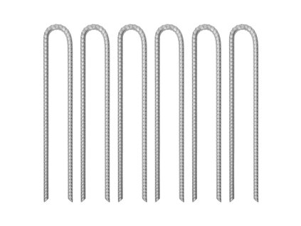 Stanové kolíky 6 ks ve tvaru U 41,5 cm Ø 12 mm pozinkovaná ocel 4009349
