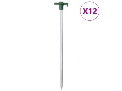 Stanové kolíky 12 ks 25 cm 7 mm pozinkovaná ocel a PP 4009356