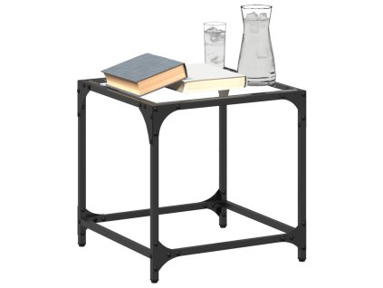 Konferenční stolek průhledná skleněná deska 40x40x40 cm ocel 845958