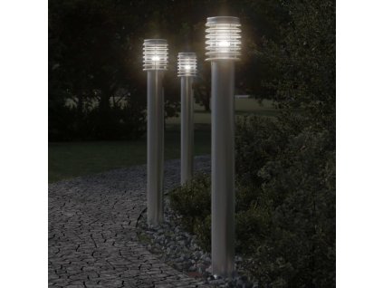 Venkovní stojací lampy 3 ks stříbrné 110 cm nerezová ocel 4006360