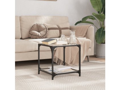 Konferenční stolek černá skleněná deska 40 x 40 x 40 cm ocel 845964