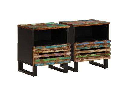 Noční stolky 2 ks 40 x 34 x 46 cm masivní recyklované dřevo 377475