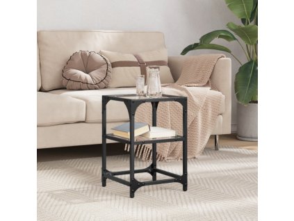 Konferenční stolek průhledná skleněná deska 30x30x45 cm ocel 845998