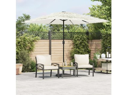 Zahradní slunečník s ocelovou tyčí bílý 248 x 248 x 248 cm 4005092