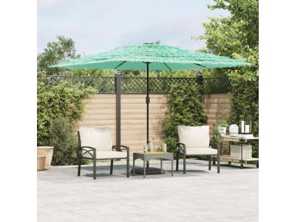 Zahradní slunečník s ocelovou tyčí zelený 290 x 290 x 238 cm 4005084