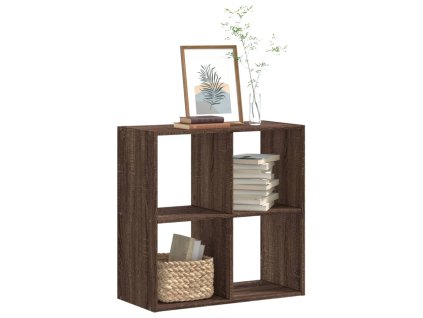 Knihovna hnědý dub 68,5 x 32 x 68,5 cm kompozitní dřevo 852831