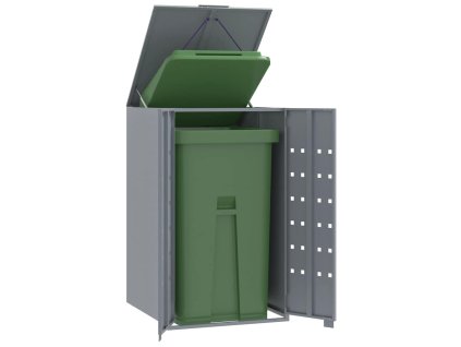 Box na 1 popelnici šedý 69 x 79 x 117 cm ocel 4008428