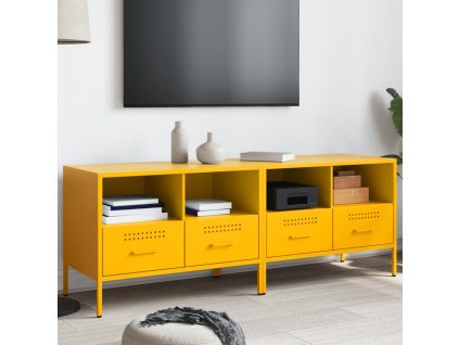 TV skříňky 2 ks hořčicově žluté 68 x 39 x 50,5 cm ocel 843049