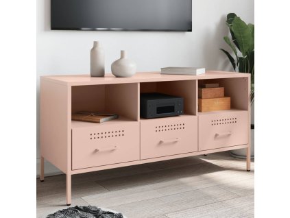 TV skříňka růžová 100,5 x 39 x 50,5 cm ocel 843037