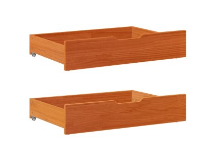 Zásuvky pod postel 2 ks voskově hnědé 80x55x17cm masiv borovice 850931