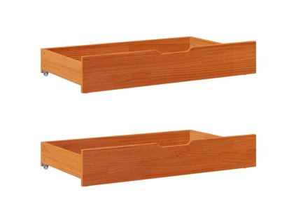 Zásuvky pod postel 2 ks voskově hnědé 90x55x17cm masiv borovice 850925