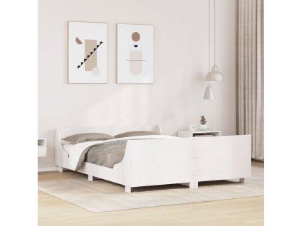Postel bez matrace bílá 140 x 200 cm masivní borovice 3302283