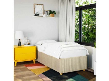 Rám postele bez matrací krémově 90x190 cm textil 3284905