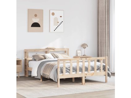 Postel bez matrace 150 x 200 cm masivní borovice 3305763