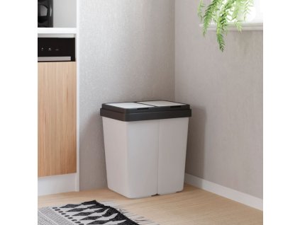 Dvojitý odpadkový koš bílý 2 x 25 l 154981