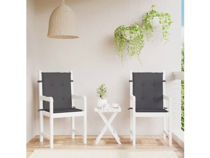 Podušky na židli nízké opěradlo 2 ks antracitové 47548