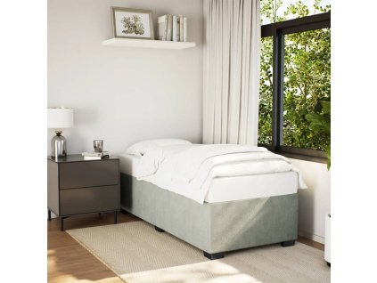 Rám postele bez matrace světle šedá 90 x 190 cm samet 3284601