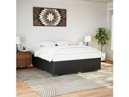 Rám postele černá 200 x 200 cm umělá kůže 3284572